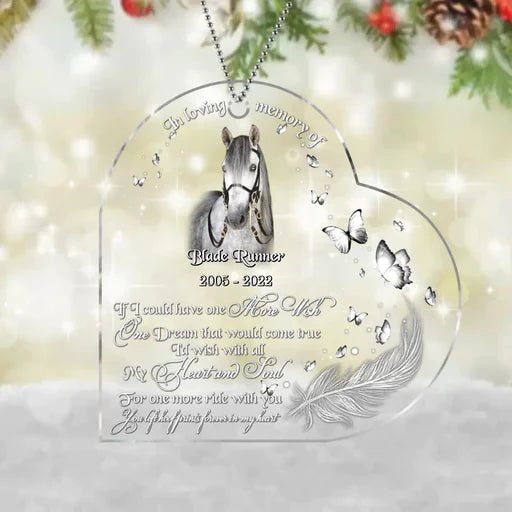 Personalized Horse Memorial Acrylic Ornament In Loving Memory, Custom Memorial Gift For Horse Mom Dad, Horse Lovers