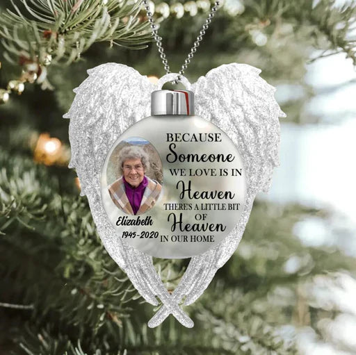 Personalized Mother Grandma Memorial Acrylic Ornament Because Someone We Love Is In Heaven, Memorial Gift For Family