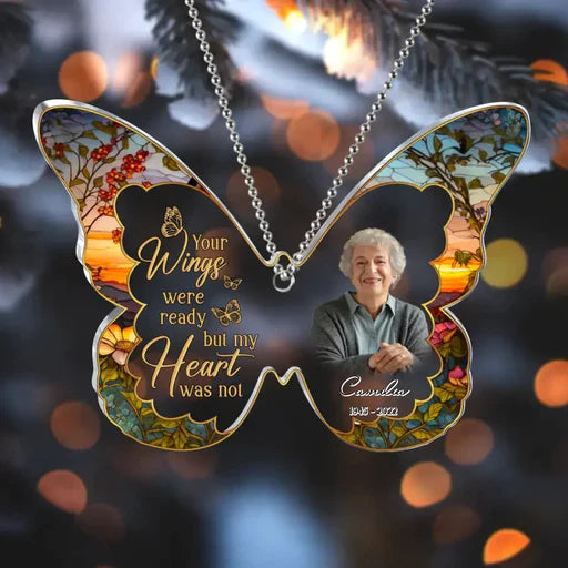 Personalized Mother, Friends Butterfly Memorial Acrylic Ornament Butterflies Appear When Angels Are Near, Memorial Gift For Family