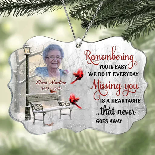 Personalized Mom Grandma Memorial Acrylic Ornament Missing You Is A Heartache, Memorial Gift For Family, Friends