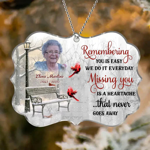 Personalized Mom Grandma Memorial Acrylic Ornament Missing You Is A Heartache, Memorial Gift For Family, Friends