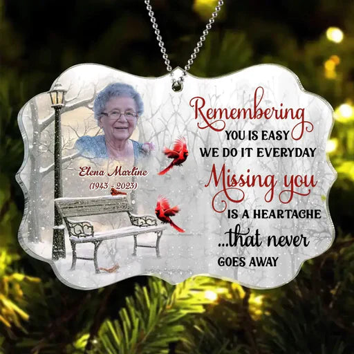 Personalized Mom Grandma Memorial Acrylic Ornament Missing You Is A Heartache, Memorial Gift For Family, Friends