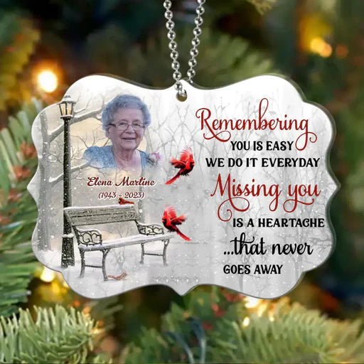 Personalized Mom Grandma Memorial Acrylic Ornament Missing You Is A Heartache, Memorial Gift For Family, Friends