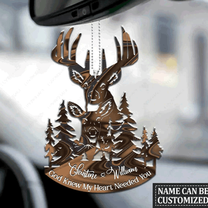 Custom Jesus Acrylic Ornament, Personalized Collection Of Deer Couple Acrylic Ornament For Couple, Christian, Holiday Decor