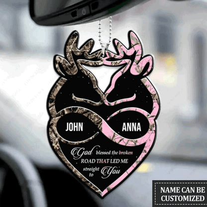 Custom Jesus Acrylic Ornament, Personalized Collection Of Deer Couple Acrylic Ornament For Couple, Christian, Holiday Decor