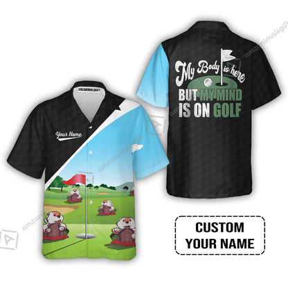 Golf Women Sleeveless Polo Shirt- Gopher My Mind Is On Golf Custom Women Sleeveless Polo Shirt