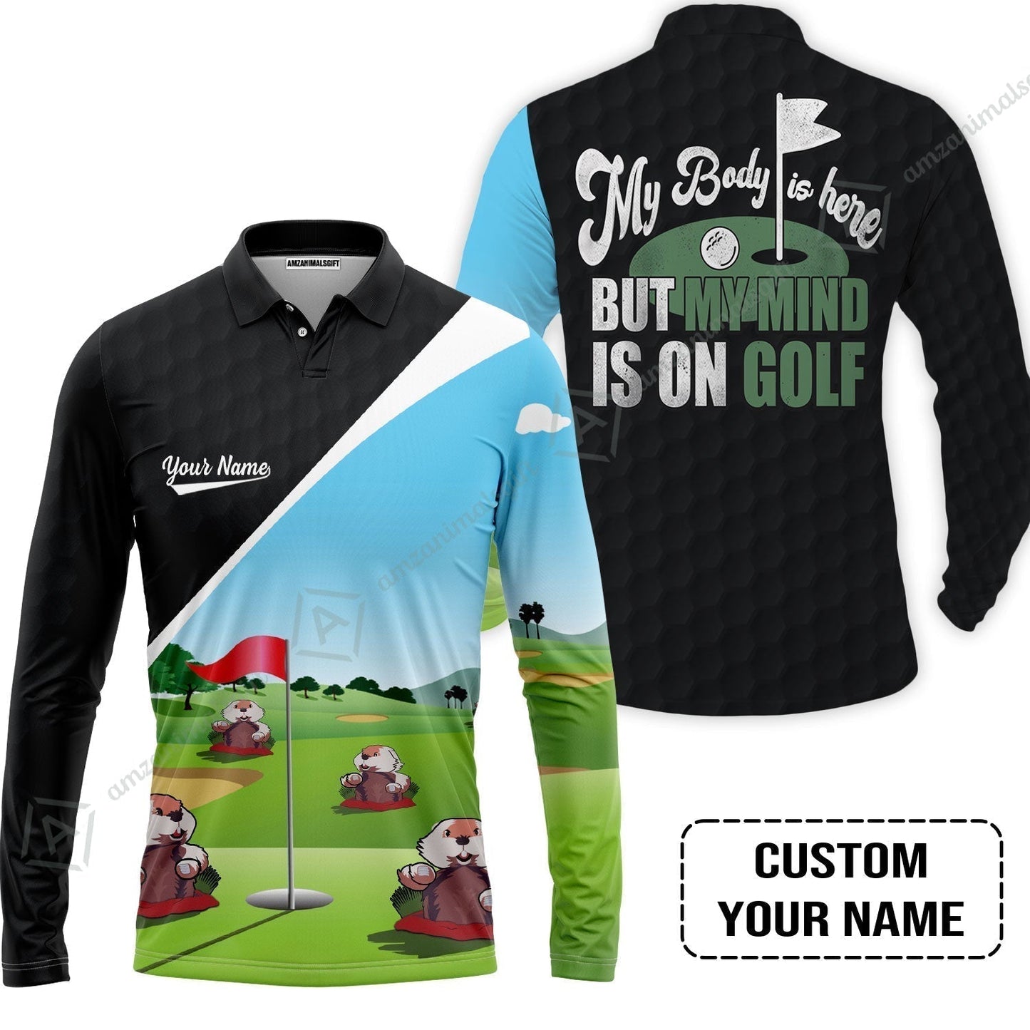 Golf Women Sleeveless Polo Shirt- Gopher My Mind Is On Golf Custom Women Sleeveless Polo Shirt