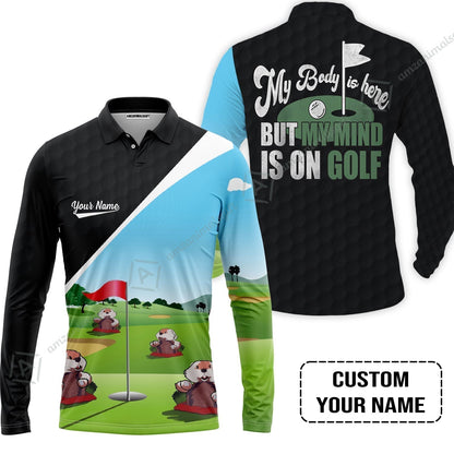 Golf Women Sleeveless Polo Shirt- Gopher My Mind Is On Golf Custom Women Sleeveless Polo Shirt