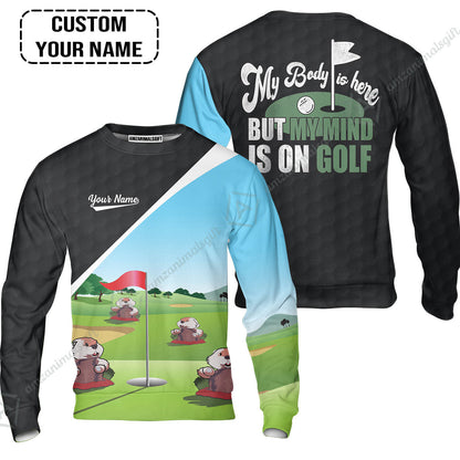 Golf Women Sleeveless Polo Shirt- Gopher My Mind Is On Golf Custom Women Sleeveless Polo Shirt
