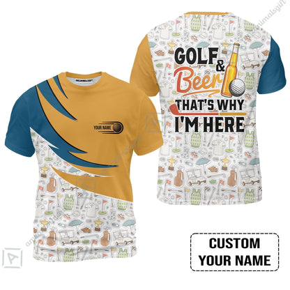 Customized Golf And Beer Hawaiian Shirt, Personalized Custom Name Beer And Golf Hawaiian Shirt