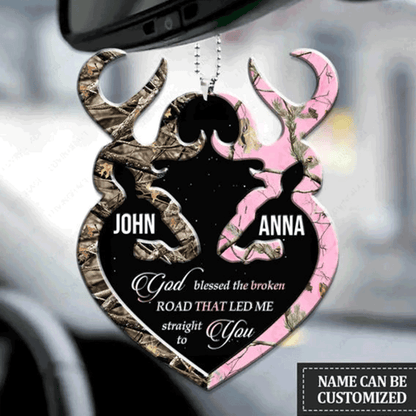 Custom Jesus Acrylic Ornament, Personalized Collection Of Deer Couple Acrylic Ornament For Couple, Christian, Holiday Decor