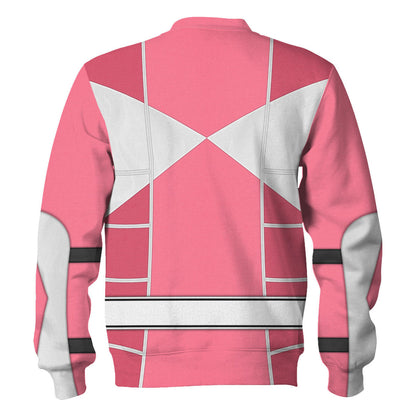 Pink Mighty Morphin Power Ranger Cosplay C2 - Hoodie Set, Sweatshirt, Sweatpants
