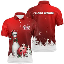 Snowflake Custom Christmas Bowling Team Polo Shirt, Christmas Bowling uniforms - Bowling Shirts Personalized Name And Team Name