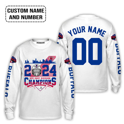 2024 Buffalo American Football AFC East Champions Custom T Shirts, Conquered The 2024 East Champs Custom Shirts