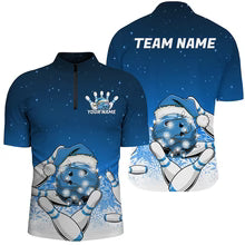 Snowflake Custom Christmas Bowling Shirts, Santa Bowling Team Outfit, Christmas Bowling uniforms Personalized Name And Team Name