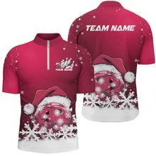 Snowflake Custom Christmas Bowling Shirts, Santa Bowling Team Outfit, Christmas Bowling uniforms Personalized Name And Team Name
