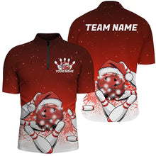 Snowflake Custom Christmas Bowling Shirts, Santa Bowling Team Outfit, Christmas Bowling uniforms Personalized Name And Team Name