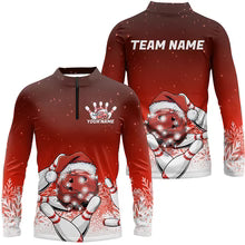 Snowflake Custom Christmas Bowling Shirts, Santa Bowling Team Outfit, Christmas Bowling uniforms Personalized Name And Team Name