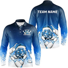 Snowflake Custom Christmas Bowling Shirts, Santa Bowling Team Outfit, Christmas Bowling uniforms Personalized Name And Team Name
