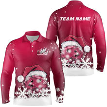Snowflake Custom Christmas Bowling Shirts, Santa Bowling Team Outfit, Christmas Bowling uniforms Personalized Name And Team Name