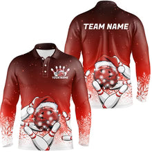 Snowflake Custom Christmas Bowling Shirts, Santa Bowling Team Outfit, Christmas Bowling uniforms Personalized Name And Team Name