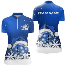 Snowflake Custom Christmas Bowling Shirts, Santa Bowling Team Outfit, Christmas Bowling uniforms Personalized Name And Team Name