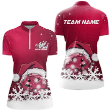 Snowflake Custom Christmas Bowling Shirts, Santa Bowling Team Outfit, Christmas Bowling uniforms Personalized Name And Team Name