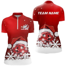Snowflake Custom Christmas Bowling Shirts, Santa Bowling Team Outfit, Christmas Bowling uniforms Personalized Name And Team Name