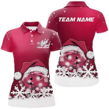 Snowflake Custom Christmas Bowling Shirts, Santa Bowling Team Outfit, Christmas Bowling uniforms Personalized Name And Team Name
