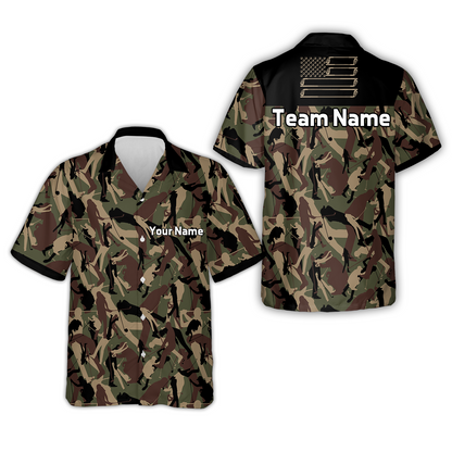 Golf Camouflage Pattern Golf Polo Shirt, Military Golfing Polo Shirt, Camo Golf Shirt For Men