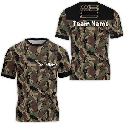 Golf Camouflage Pattern Golf Polo Shirt, Military Golfing Polo Shirt, Camo Golf Shirt For Men