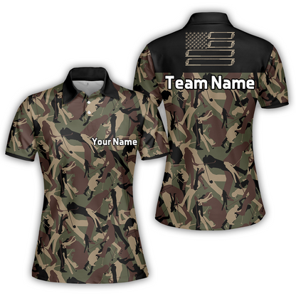 Golf Camouflage Pattern Golf Polo Shirt, Military Golfing Polo Shirt, Camo Golf Shirt For Men