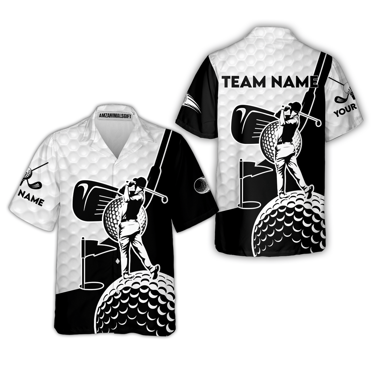 Golf Custom Name Men Polo Shirt - Golf Clubs Golf Ball Apparel - Personalized Gift For Golf Lover, Team, Golfer, Men