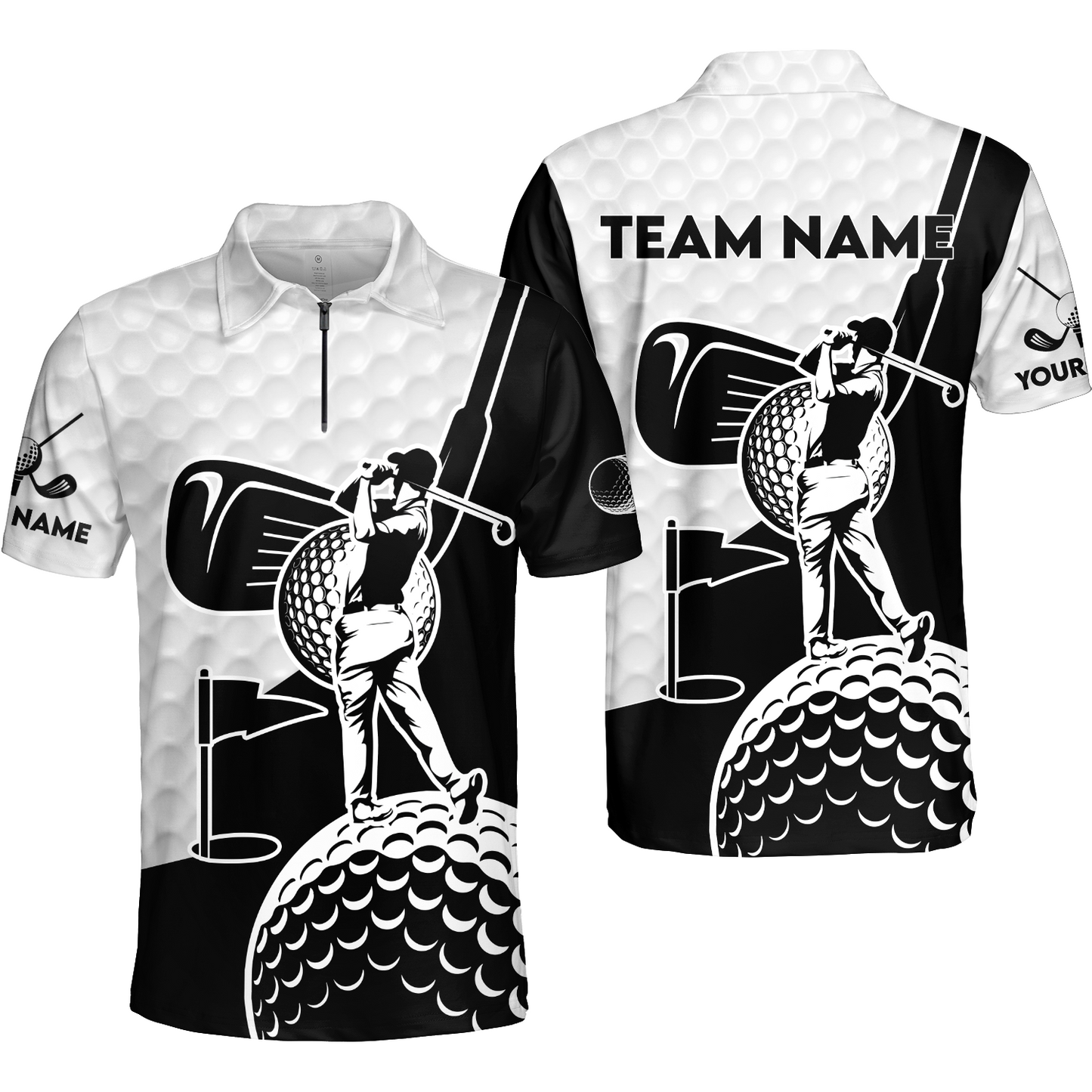 Golf Custom Name Men Polo Shirt - Golf Clubs Golf Ball Apparel - Personalized Gift For Golf Lover, Team, Golfer, Men