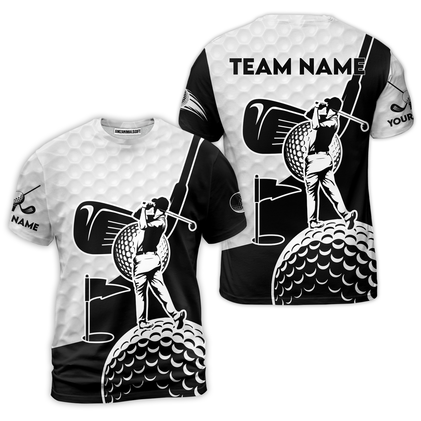 Golf Custom Name Men Polo Shirt - Golf Clubs Golf Ball Apparel - Personalized Gift For Golf Lover, Team, Golfer, Men