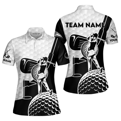 Golf Custom Name Men Polo Shirt - Golf Clubs Golf Ball Apparel - Personalized Gift For Golf Lover, Team, Golfer, Men