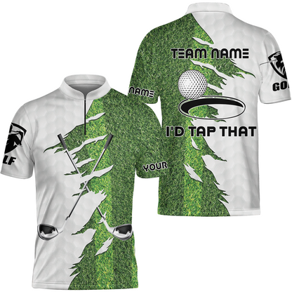 Green Golf Course Polo Shirt, I'd Tap That Golf Polo Shirt For Men, Gift Idea For Male Players, Gift For Golfers