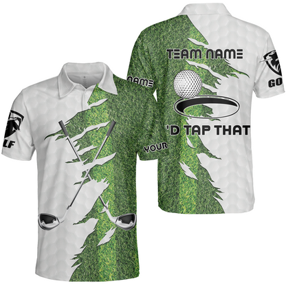 Green Golf Course Polo Shirt, I'd Tap That Golf Polo Shirt For Men, Gift Idea For Male Players, Gift For Golfers