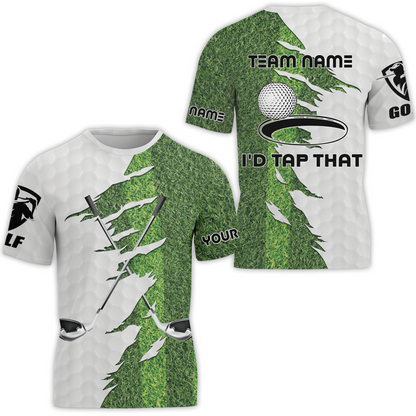 Green Golf Course Polo Shirt, I'd Tap That Golf Polo Shirt For Men, Gift Idea For Male Players, Gift For Golfers