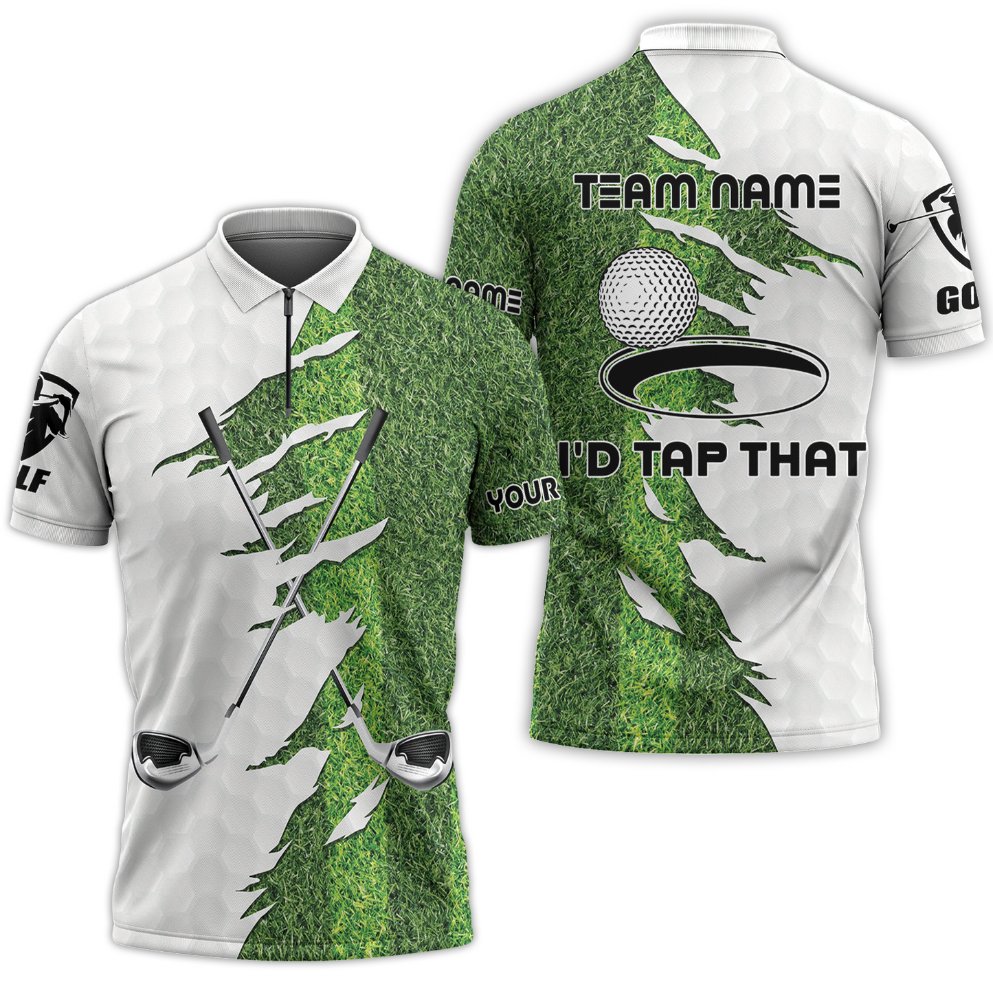 Green Golf Course Polo Shirt, I'd Tap That Golf Polo Shirt For Men, Gift Idea For Male Players, Gift For Golfers