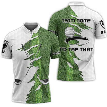 Green Golf Course Polo Shirt, I'd Tap That Golf Polo Shirt For Men, Gift Idea For Male Players, Gift For Golfers