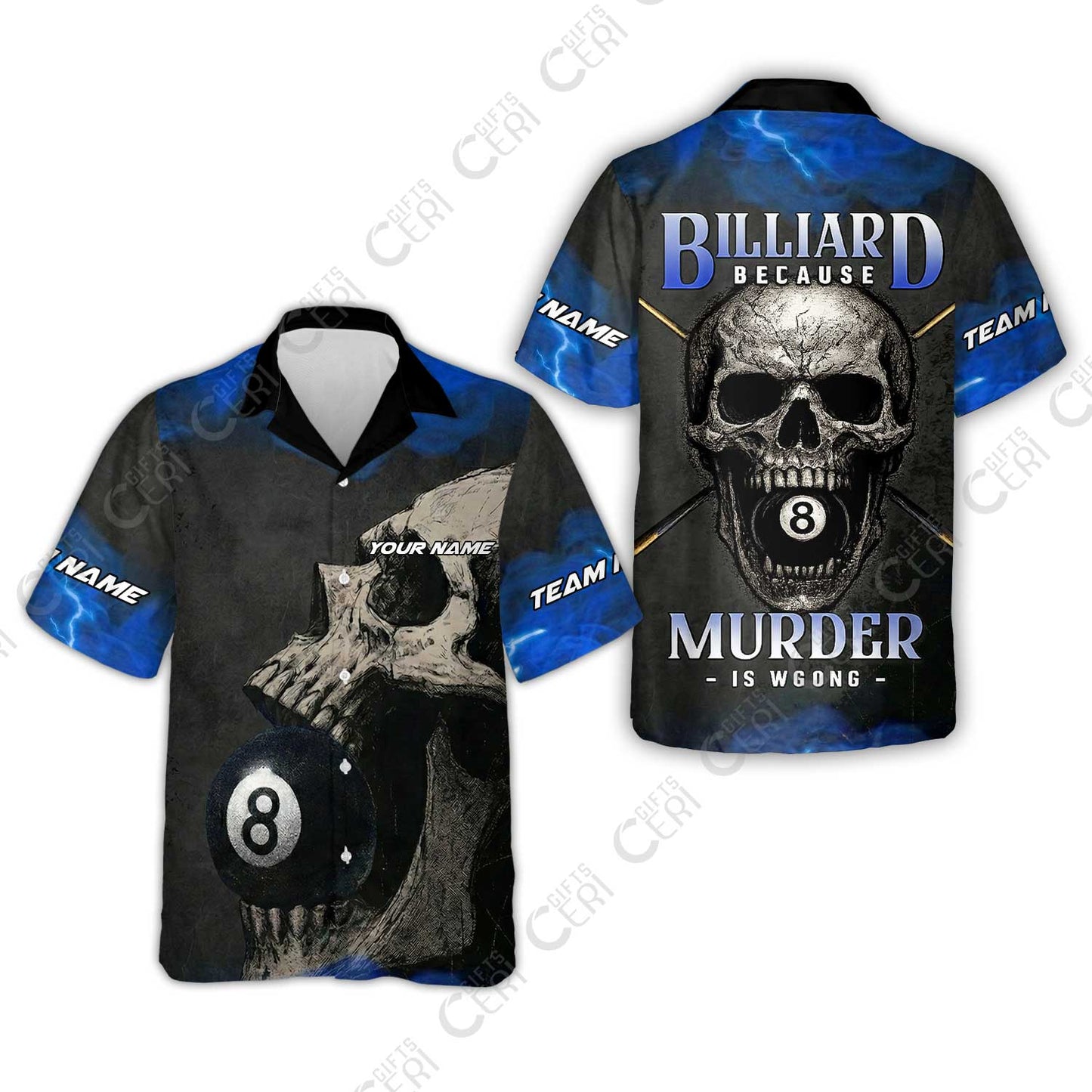 Customized Billiards Hawaiian Shirt, Personalized Death Break 8 Ball Jersey Gift For Billiard Players