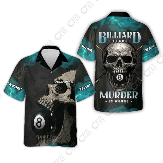 Customized Billiards Hawaiian Shirt, Personalized Death Break 8 Ball Jersey Gift For Billiard Players