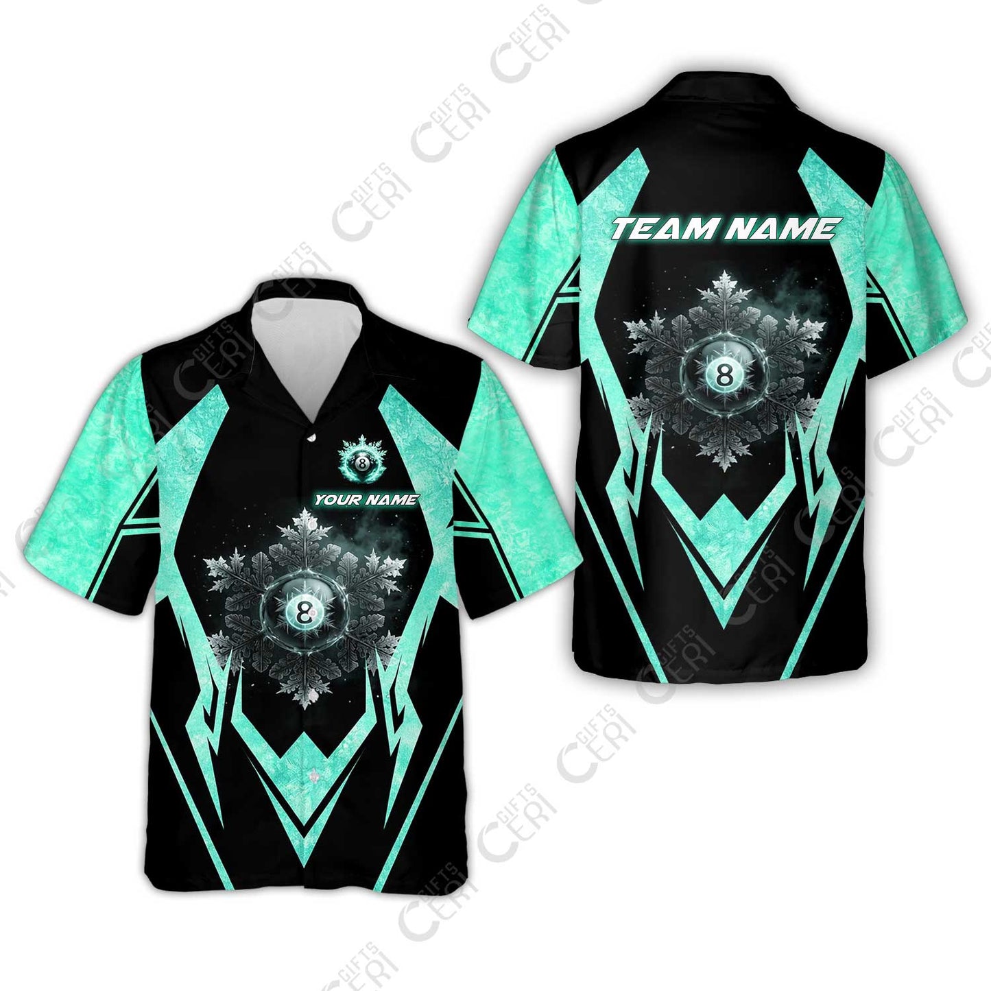 Customized Billiards Hawaiian Shirt, Personalized Ice Break 8 Ball Jersey Gift For Billiard Players