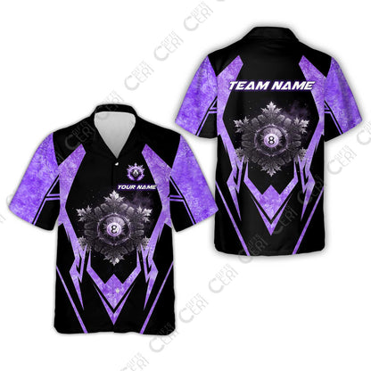 Customized Billiards Hawaiian Shirt, Personalized Ice Break 8 Ball Jersey Gift For Billiard Players