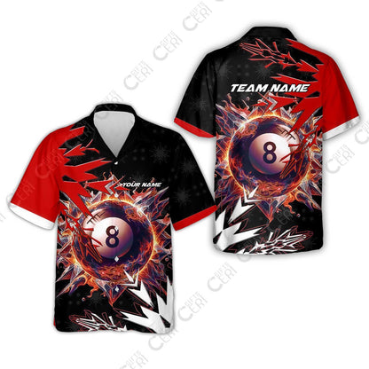 Customized Billiards Hawaiian Shirt, Personalized Frostfire 8 Ball Jersey Gift For Billiard Players