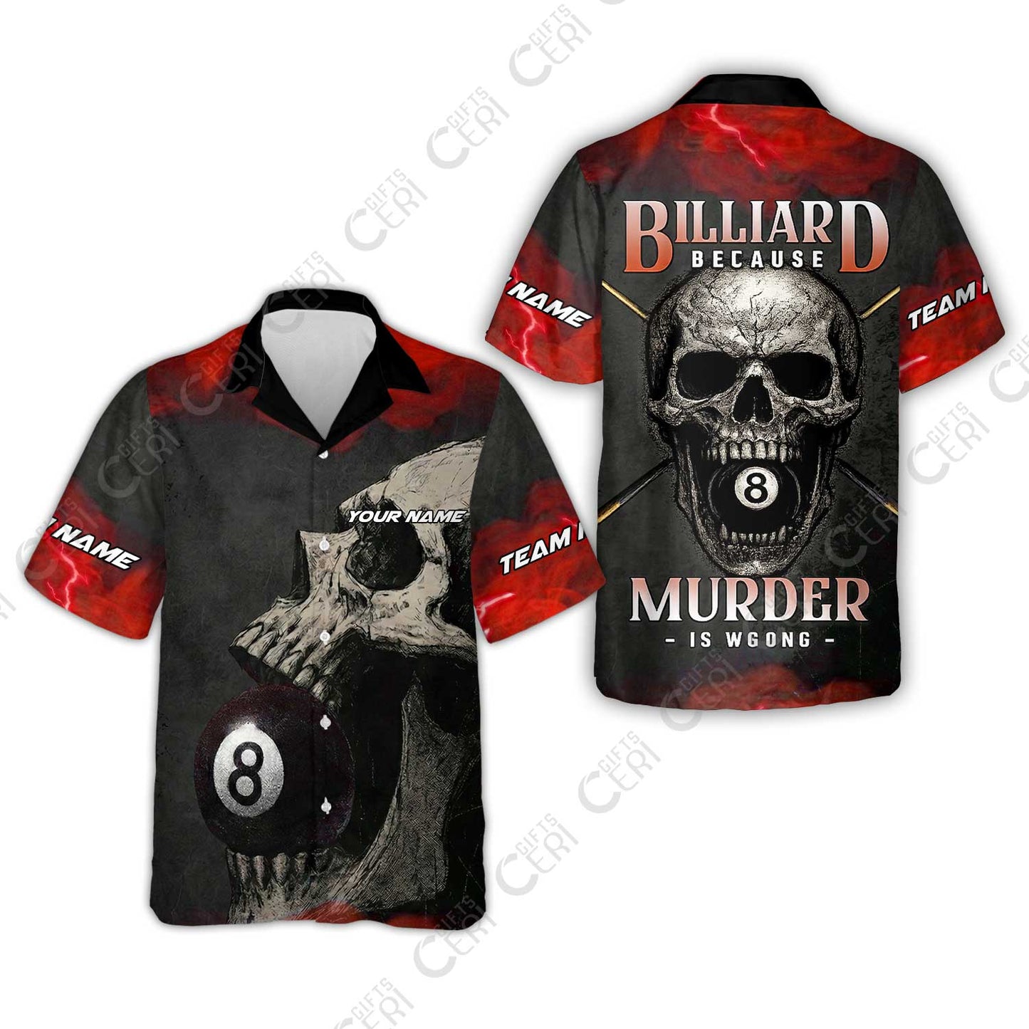 Customized Billiards Hawaiian Shirt, Personalized Death Break 8 Ball Jersey Gift For Billiard Players
