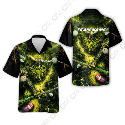 Customized Billiards Hawaiian Shirt, Personalized Thunder Viking Billiards Jersey Gift For Billiard Players