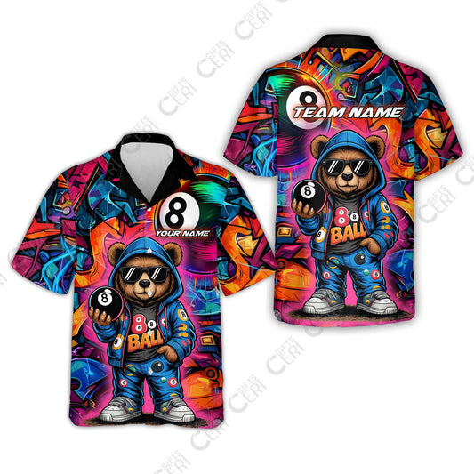 Customized 8 Ball Pool Hawaiian Shirt, Billiard 8-Ball Street Legend, Billiards Jerseys