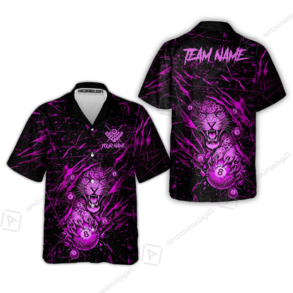 Customized Billiards Hawaiian Shirt, Panther Hold 8-Ball Billiards Jersey Gift For Billiard Players